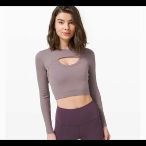 lululemon better best cutout long sleeve crop top